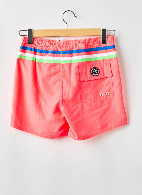 Short de bain effet matière satinée rose WATTS homme