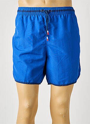Short de bain effet matière satinée bleu SCUOLA NAUTICA ITALIANA homme