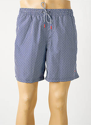 Short de bain effet matière satinée bleu SCUOLA NAUTICA ITALIANA homme