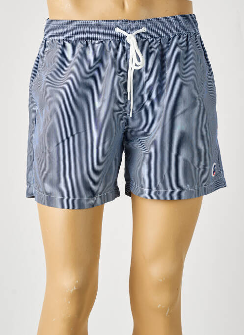 Short de bain effet matière satinée bleu LAGON BLEU homme