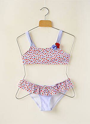Maillot de bain 2 pièces effet matière satinée bleu YSABEL MORA fille