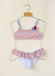 Maillot de bain 2 pièces effet matière satinée bleu YSABEL MORA fille