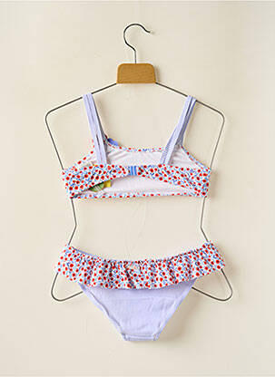 Maillot de bain 2 pièces effet matière satinée bleu YSABEL MORA fille
