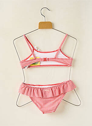 Maillot de bain 2 pièces effet matière satinée rouge YSABEL MORA fille