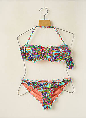 Maillot de bain 2 pièces haut soutien-gorge avec mousse de rembourrage amovible bleu DAG ADOM fille