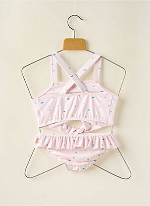 Maillot de bain 2 pièces effet matière satinée rose SEAFOLLY fille