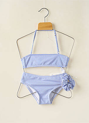 Maillot de bain 2 pièces imprimé rayures bleu DAG ADOM fille