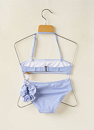 Maillot de bain 2 pièces imprimé rayures bleu DAG ADOM fille