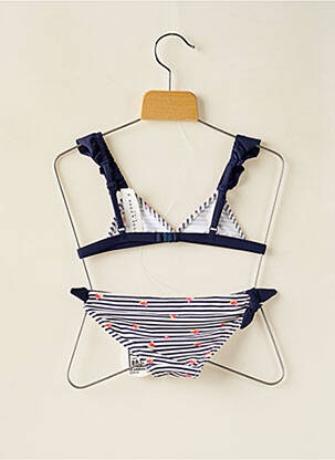 Maillot de bain 2 pièces imprimé rayures bleu BORABORA fille
