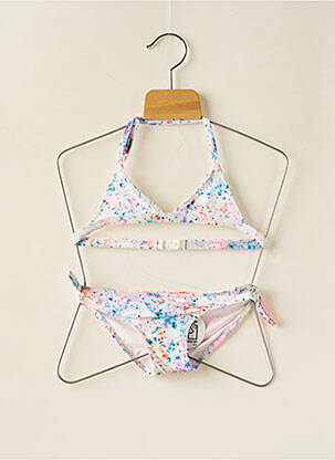Maillot de bain 2 pièces imprimé fantaisie blanc BORABORA fille