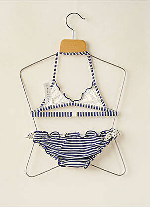 Maillot de bain 2 pièces imprimé rayures bleu BORABORA fille