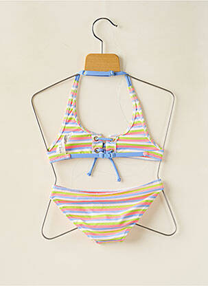 Maillot de bain 2 pièces imprimé rayures bleu BORABORA fille