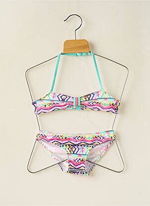 Maillot de bain 2 pièces imprimé fantaisie rose BORABORA fille