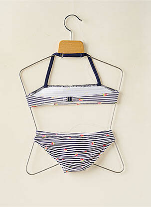 Maillot de bain 2 pièces imprimé rayures bleu BORABORA fille