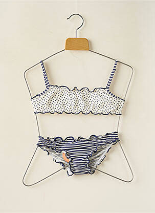 Maillot de bain 2 pièces imprimé rayures bleu BORABORA fille
