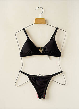 Maillot de bain 2 pièces stretch haut soutien-gorge avec mousse de rembourrage amovible noir RIO DE SOL femme