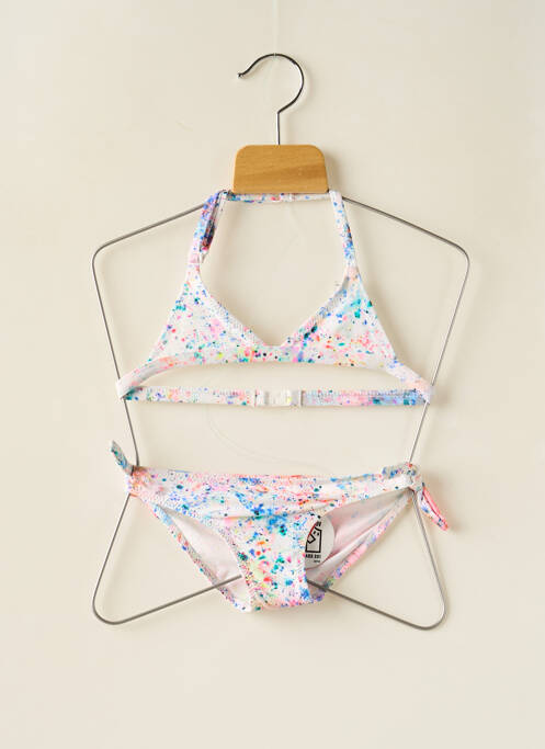 Maillot de bain 2 pièces blanc BORABORA pour fille