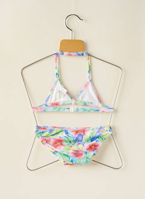 Maillot de bain 2 pièces effet matière satinée vert BORABORA fille