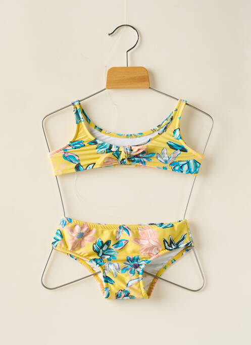 Maillot de bain 2 pièces effet matière satinée jaune RIO DE SOL fille