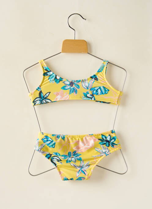 Maillot de bain 2 pièces effet matière satinée jaune RIO DE SOL fille