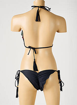 Maillot de bain 2 pièces fermeture liens à nouer haut soutien-gorge moulé noir RIO DE SOL femme