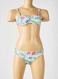 Maillot de bain 2 pièces imprimé fantaisie vert BORABORA fille