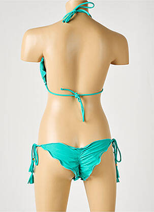 Maillot de bain 2 pièces fermeture liens à nouer haut triangles bleu RIO DE SOL femme