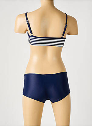 Maillot de bain 2 pièces imprimé rayures bleu LAGON BLEU fille