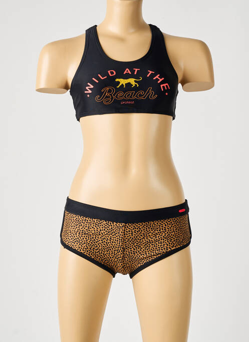 Maillot de bain 2 pièces imprimé fantaisie noir PROTEST fille
