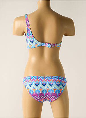 Maillot de bain 2 pièces effet matière satinée bleu DAG ADOM fille