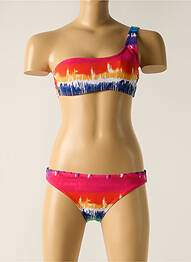 Maillot de bain 2 pièces effet matière satinée rose DAG ADOM fille