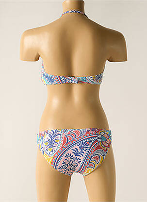 Maillot de bain 2 pièces effet matière satinée bleu DAG ADOM fille
