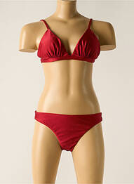 Maillot de bain 2 pièces stretch haut soutien-gorge avec mousse de rembourrage amovible rouge RIO DE SOL femme