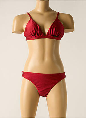 Maillot de bain 2 pièces stretch haut soutien-gorge avec mousse de rembourrage amovible rouge RIO DE SOL femme