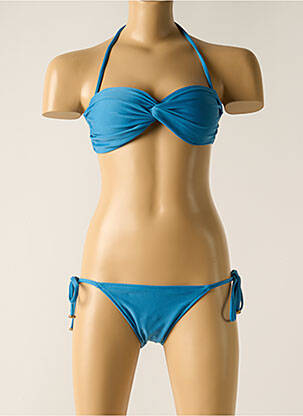Maillot de bain 2 pièces stretch haut bandeau bleu RIO DE SOL femme