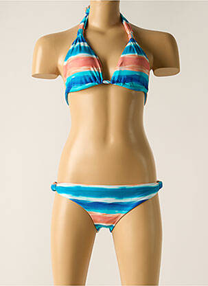 Maillot de bain 2 pièces stretch haut soutien-gorge avec mousse de rembourrage amovible bleu RIO DE SOL femme