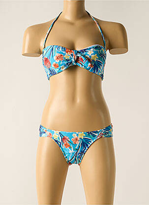 Maillot de bain 2 pièces stretch haut bandeau bleu RIO DE SOL femme