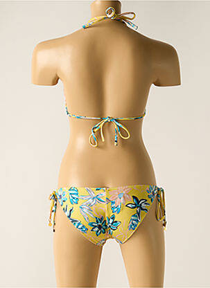 Maillot de bain 2 pièces stretch haut soutien-gorge avec mousse de rembourrage amovible jaune RIO DE SOL femme