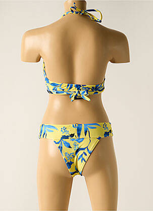 Maillot de bain 2 pièces stretch haut soutien-gorge avec mousse de rembourrage amovible jaune RIO DE SOL femme