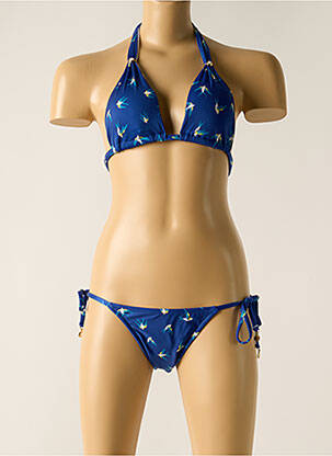 Maillot de bain 2 pièces stretch haut soutien-gorge avec mousse de rembourrage amovible bleu RIO DE SOL femme