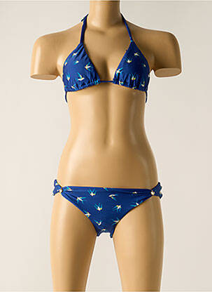 Maillot de bain 2 pièces stretch haut soutien-gorge avec mousse de rembourrage amovible bleu RIO DE SOL femme