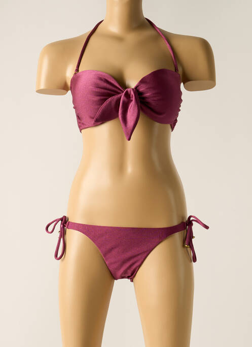 Maillot de bain 2 pièces stretch haut bandeau violet RIO DE SOL femme