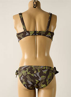 Maillot de bain 2 pièces stretch haut soutien-gorge emboitant vert OLYMPIA femme
