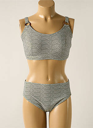 Maillot de bain 2 pièces stretch haut bandeau vert SUNFLAIR femme