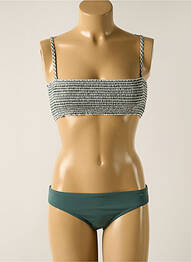 Maillot de bain 2 pièces stretch haut bandeau vert PROTEST femme