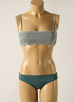 Maillot de bain 2 pièces stretch haut bandeau vert PROTEST femme