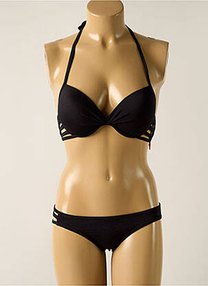 Maillot de bain 2 pièces stretch haut soutien-gorge moulé noir DAG ADOM femme