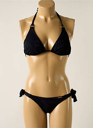 Maillot de bain 2 pièces stretch haut soutien-gorge avec mousse de rembourrage amovible noir YSABEL MORA femme