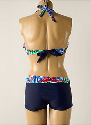Maillot de bain 2 pièces stretch haut soutien-gorge avec mousse de rembourrage amovible bleu MISS CARAÏBES femme