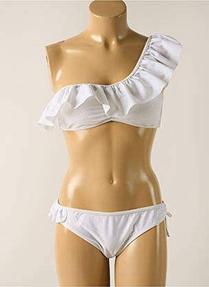 Maillot de bain 2 pièces stretch haut bandeau blanc PRINCESS K femme